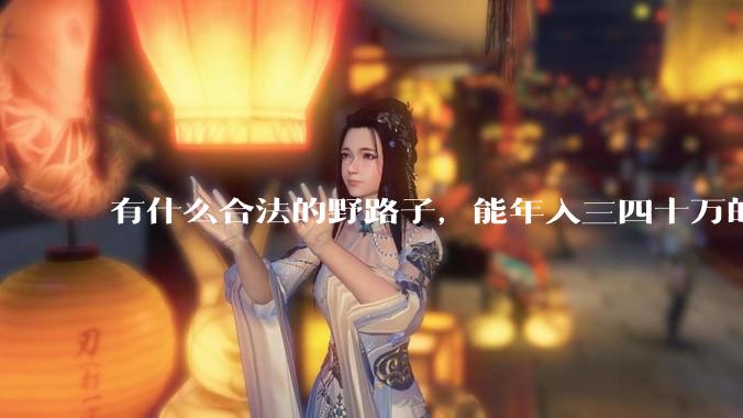 有什么合法的野路子，能年入三四十万的？