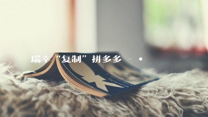 瑞幸“复制”拼多多 - *